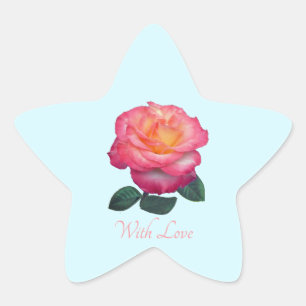 Adesivo de Rosa Rosa Fofa Com Amor