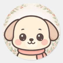 Adesivo de Rosto de Cachorrinho Kawaii Fofo
