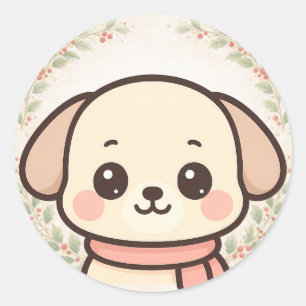 Adesivo de Rosto de Cachorrinho Kawaii Fofo