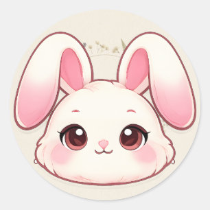 Adesivo de Rosto de Coelho Kawaii Fofo