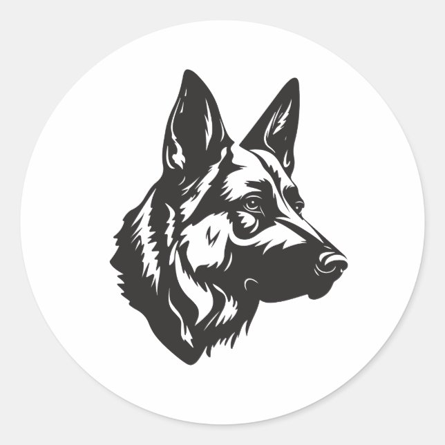 Adesivo de Rosto de Pastor Dogfather (Frente)
