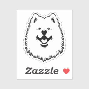 Adesivo de Rosto Fofo e Adorável de Samoyed - Samm