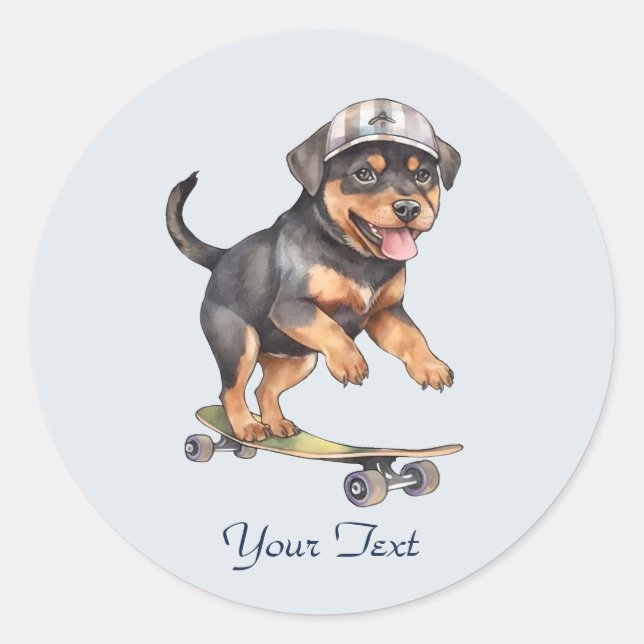 Adesivo de Rottweiler em Aquarela (Frente)