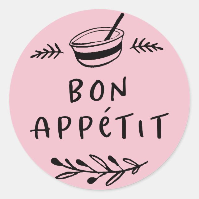 Adesivo de rótulo Bon Appétit para Pote / Tempero (Frente)