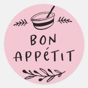 Adesivo de rótulo Bon Appétit para Pote / Tempero
