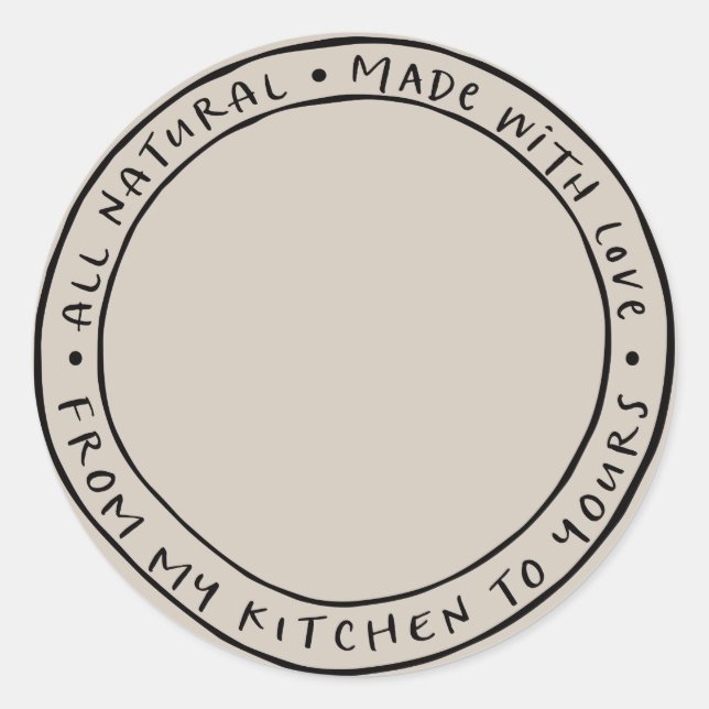 Adesivo de rótulo natural orgânico Jar / Tempero (Frente)