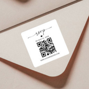 Adesivo de RSVP de Código QR   Etiqueta de Devoluç