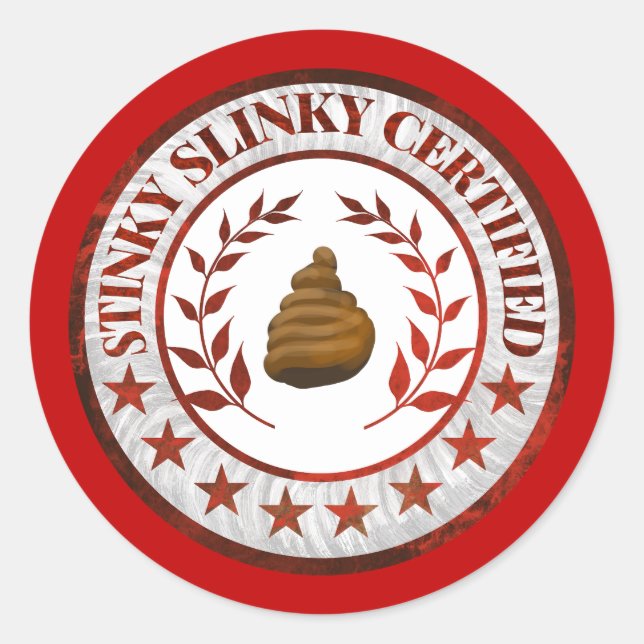 Adesivo de RV Certificado Stinky Slinky (Frente)