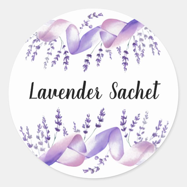 Adesivo de Sachê de Lavanda Ramalhetes de Lavanda (Frente)