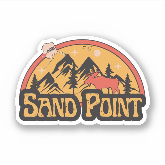 Adesivo de Sand Point, Alasca (Frente)