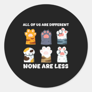Adesivo De são diferentes patas de gato fofas consciência