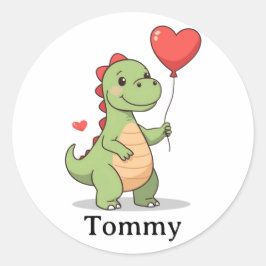 Adesivo de São Valentim de Dinossauro Fofo para Me