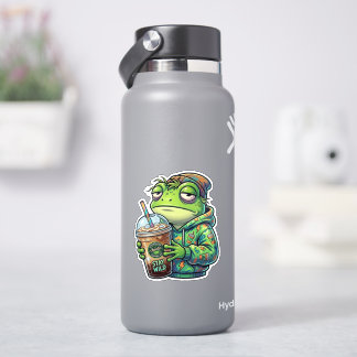 Adesivo de Sapo de Café Caótico