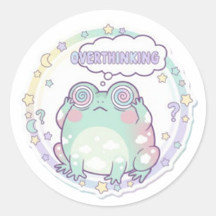 Adesivo de Sapo Pensativo Cute Sapo Estressado Mem