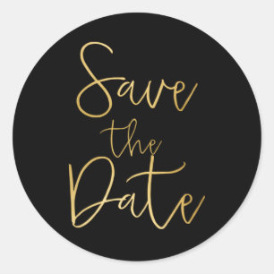 Adesivo de SAVE THE DATE em tipo de letra cursiva 