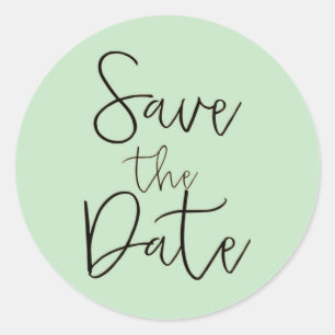 Adesivo de SAVE THE DATE tipo roteiro em menta e p
