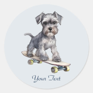 Adesivo de Schnauzer Miniatura em Aquarela