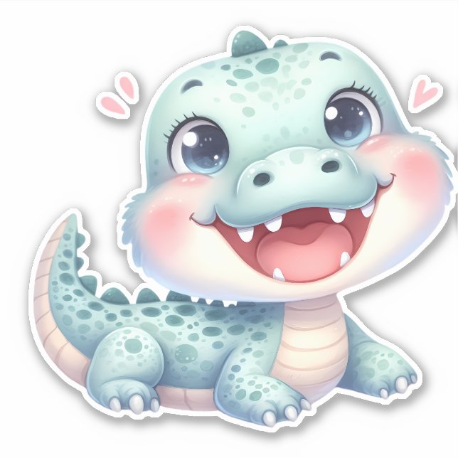 Adesivo de Scrapbooking Crocodilo Personalizado (Frente)