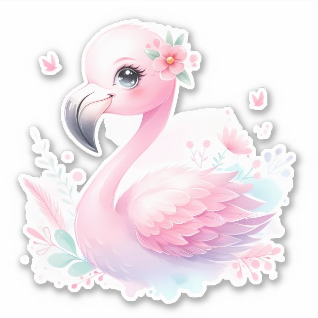 Adesivo de Scrapbooking Flamingo Corte Personaliza (Frente)