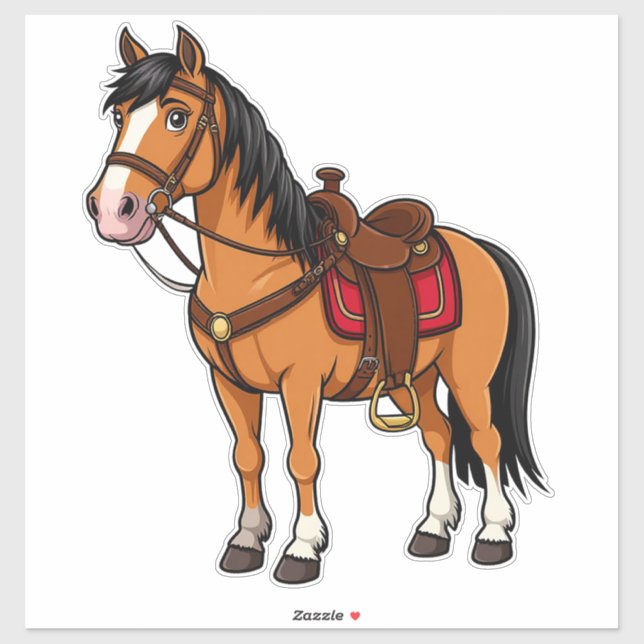 🐴 Adesivo de Sela de Cavalo para Crianças 🐴 (Folha)