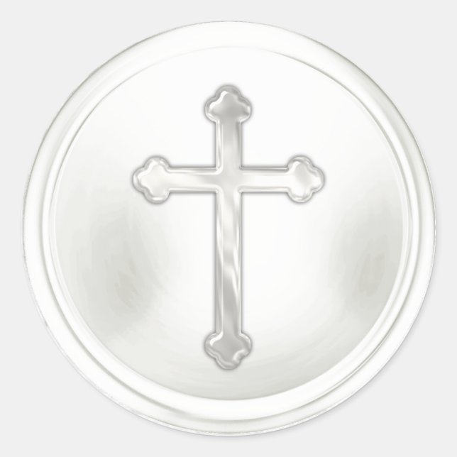 Adesivo de Selagem de Envelope Branco com Cruz Cin (Frente)