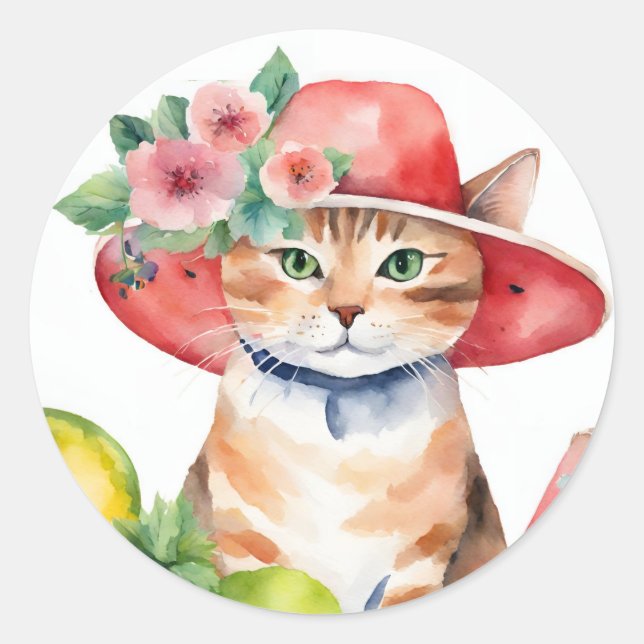 Adesivo de Selagem de Envelope de Gato Malhado Lar (Frente)