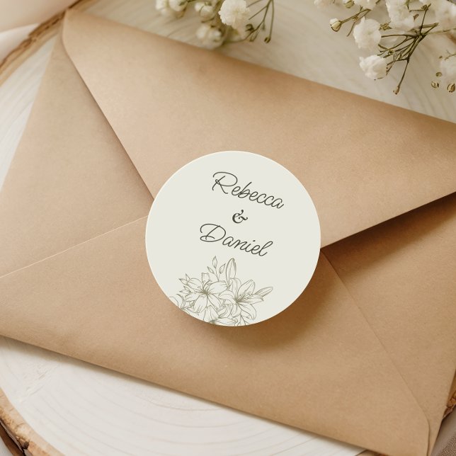 Adesivo de Selagem de Envelope de Noiva Floral Rom (Criador carregado)