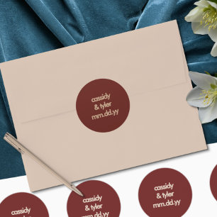 Adesivo de Selagem de Envelope de Noiva Rustico Ve