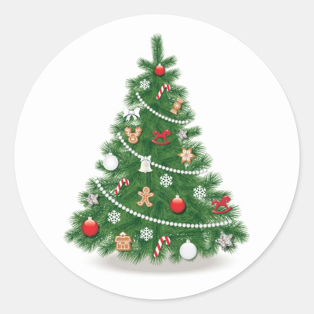 ADesivo de selo de envelope: ÁRVORE DE NATAL (Frente)