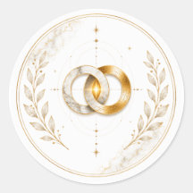Adesivo de Selo de Envelope de Casamento Sacred Wh