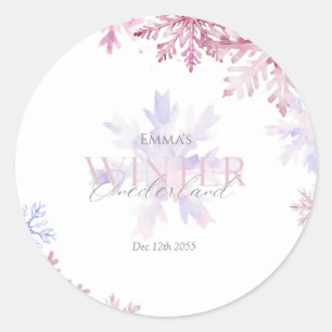 Adesivo de selo de envelope de floco de neve rosa 