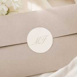 Adesivo de Selo de Monograma de Casamento Marrom C