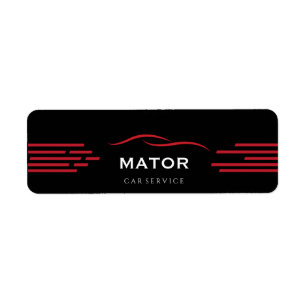 Adesivo de Serviço de Carro Preto e Vermelho