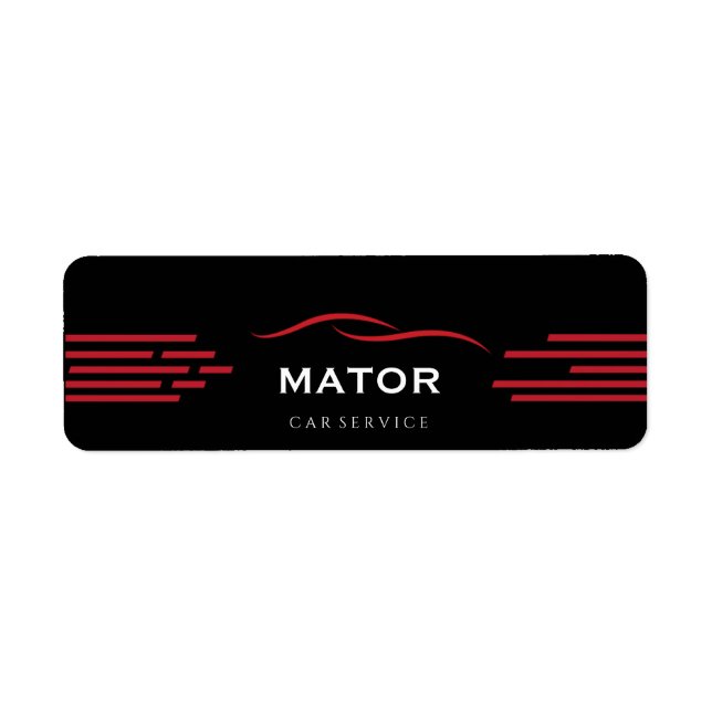 Adesivo de Serviço de Carro Preto e Vermelho (Frente)