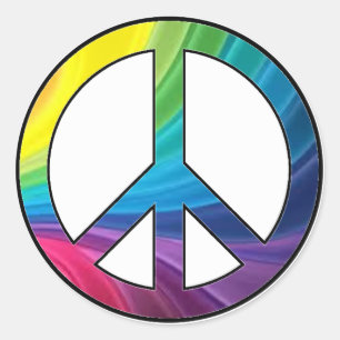 Adesivo de símbolo da Paz inspirado em Tie Dye lin