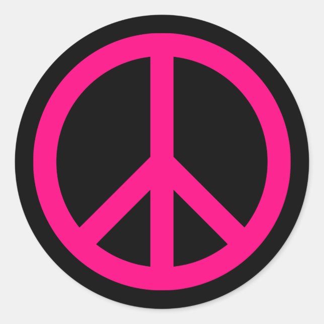 Adesivo de Símbolo da Paz Rosa (Frente)