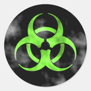 Adesivo de símbolo de perigo biológico verde par