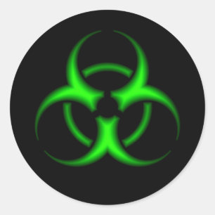 Adesivo de símbolo verde de perigo biológico