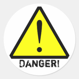 Adesivo de símbolos de aviso amarelo e preto perso