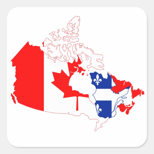 Adesivo de Sinalizador de Mapa do Canadá do Quebec (Frente)