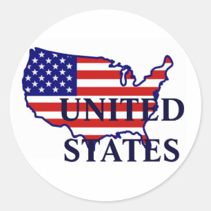 Adesivo de sinalizador de mapa dos Estados Unidos