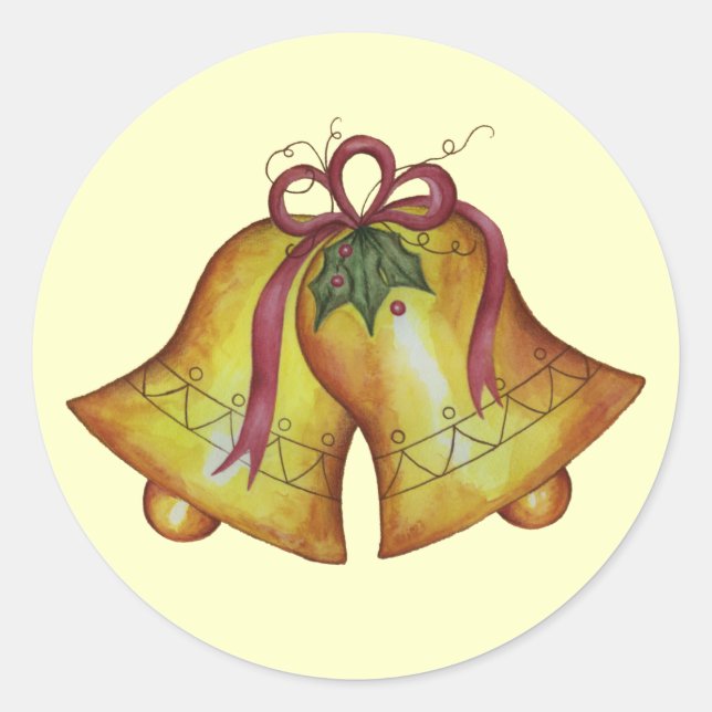 Adesivo de Sininhos de Natal Vintage (Frente)