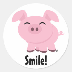 Adesivo de sorriso de porco