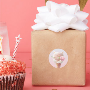 Adesivo de Sorvete de Verão, Cone Classic Round