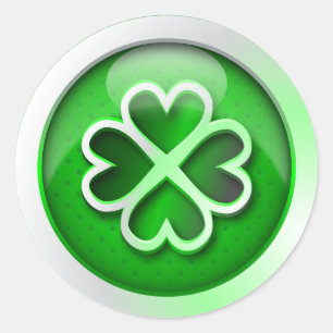 Adesivo De St Patrick verde lustroso do quatrefoil da