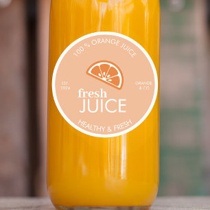 Adesivo de Suco de Laranja Fresco Garrafa de Suc