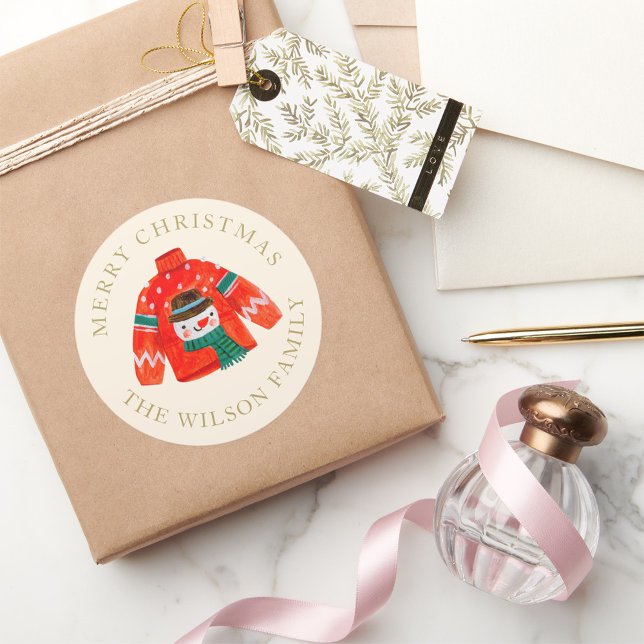 Adesivo de Suéter de Natal Feio | Personalizado (Criador carregado)
