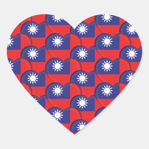 Adesivo de Taiwan, Coração Taiwanês, Bandeira de T