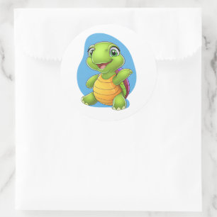 Adesivo de tartaruga adorável - Design de desenho