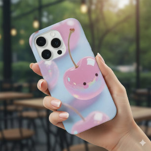Adesivo de Telefone Estético Rosa Cereja Kawaii Fo